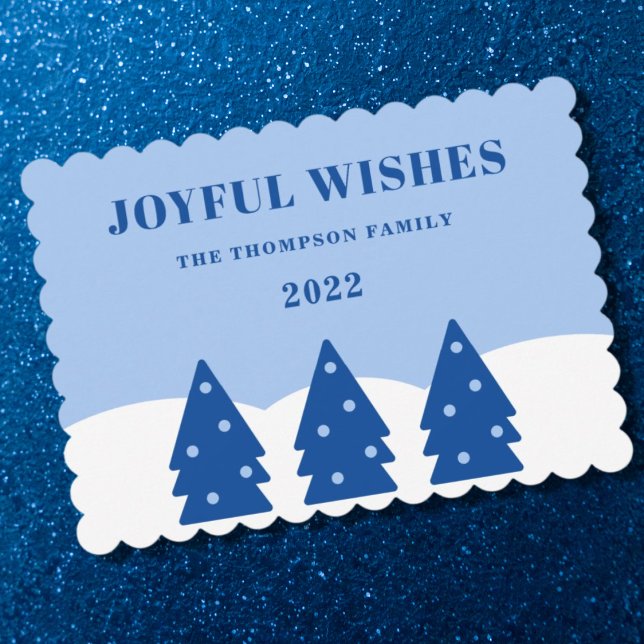 Blue Christmas Tree Non-Photo Flat Card (Creator Uploaded)