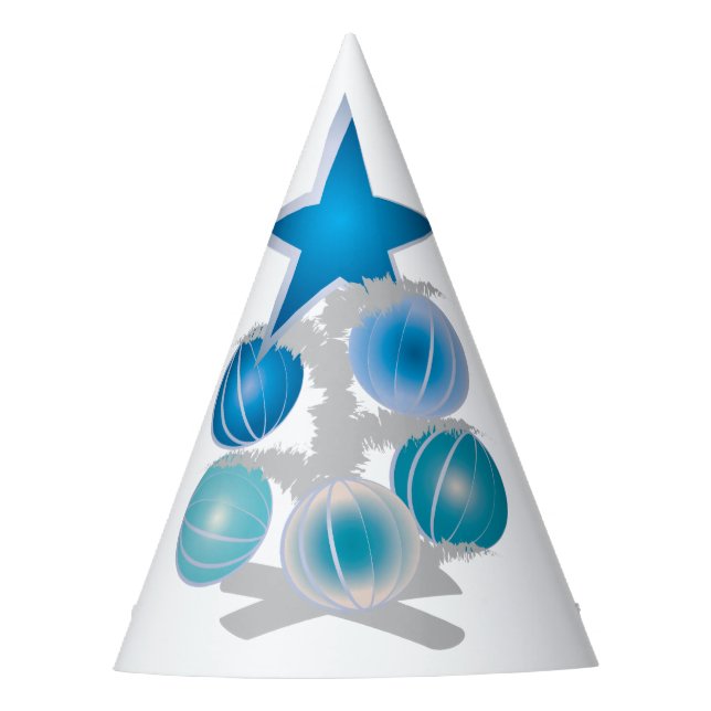 Blue Christmas tree Party Hat (Front)