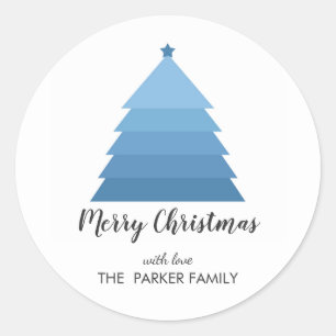 Blue Christmas Tree Personalised Gift Tag