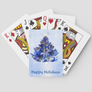blue christmas tree playing cards