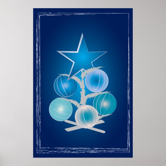 Blue Christmas tree Poster (Front)