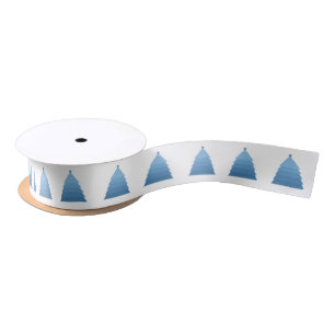 Blue Christmas Tree Ribbon Satin Ribbon