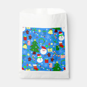 blue christmas tree santa claus favour bag