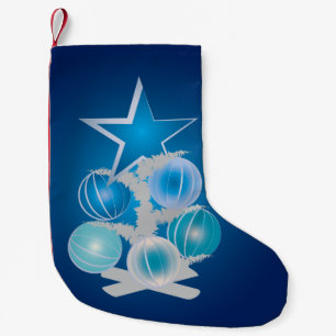 Blue Christmas tree Small Christmas Stocking
