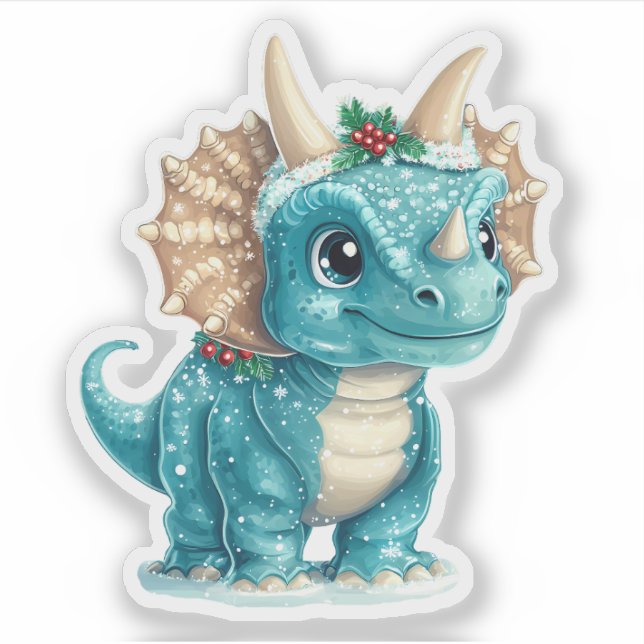 Blue Christmas Triceratops (Front)
