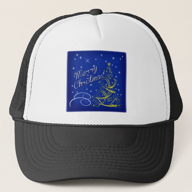 Blue Christmas Trucker Hat (Front)