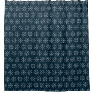 Blue christmas winter holidays snowflake shower curtain