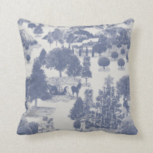 Blue Christmas Winter Wonderland Cushion
