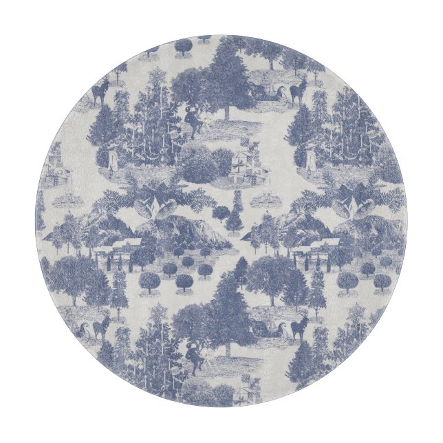 Blue Christmas Winter Wonderland Cutting Board (Front)