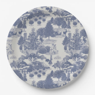 Blue Christmas Winter Wonderland Paper Plate