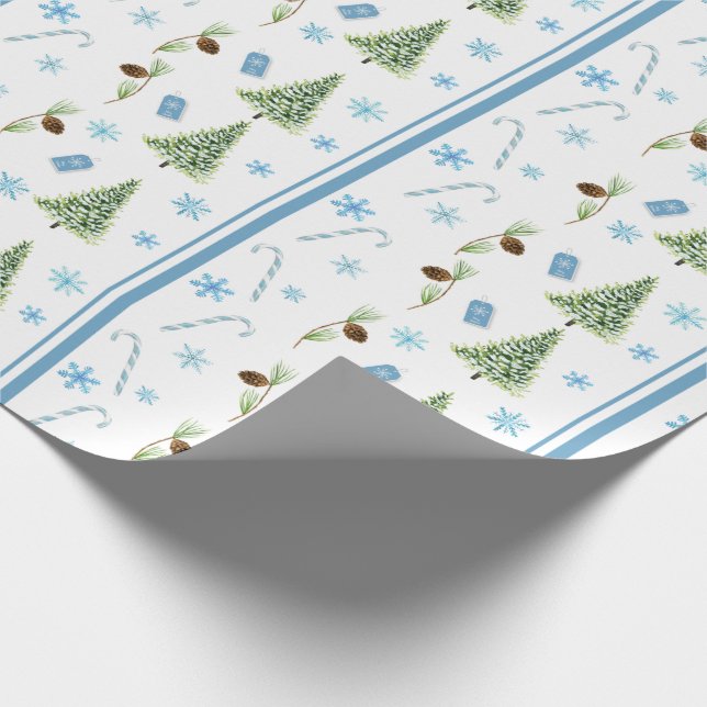 Blue Christmas Wrapping Paper (Corner)