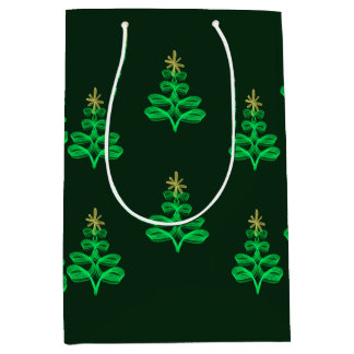 Blue Christmas wrapping paper Medium Gift Bag