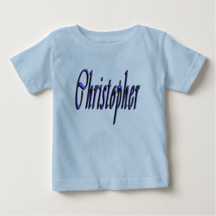Blue Christopher Name Logo, Baby T-Shirt