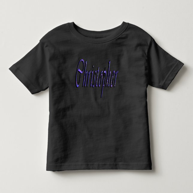 Blue Christopher Name Logo, Toddler T-Shirt (Front)