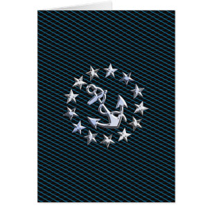 Blue Chrome Like Yacht Flag Automotive Grille