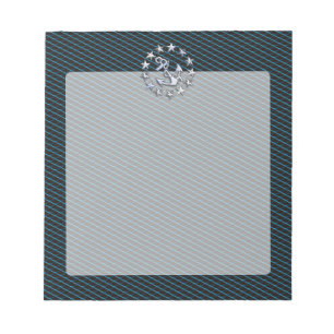 Blue Chrome Like Yacht Flag Automotive Grille Notepad