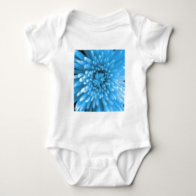 Blue Chrysanthemum Baby Bodysuit (Front)