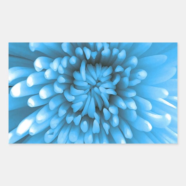 Blue Chrysanthemum Rectangular Sticker (Front)