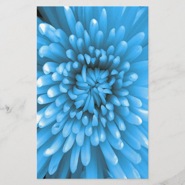 Blue Chrysanthemum Stationery (Front)