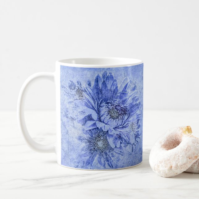 Blue Chrysanthemums Mug (With Donut)