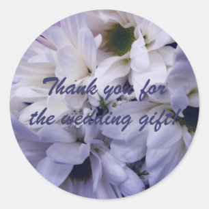 Blue Chrysanthemums Wedding Gift Thank You Sticker