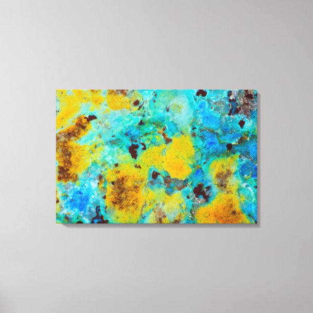 Blue Chrysocolla Jasper Canvas Print (Front)