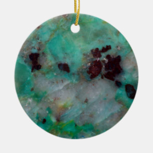 Blue Chrysocolla Jasper Ceramic Ornament