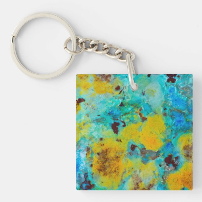 Blue Chrysocolla Jasper Key Ring (Front)
