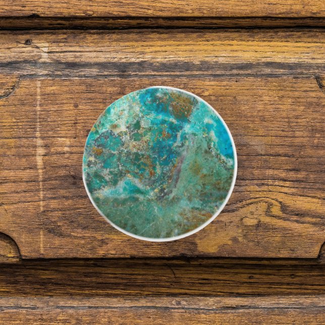 Blue Chrysocolla Mineral Stone Ceramic Knob (Creator Uploaded)