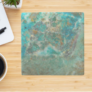 Blue Chrysocolla Mineral Stone Coaster