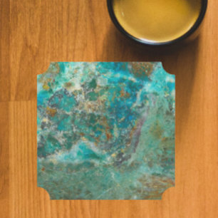 Blue Chrysocolla Mineral Stone Paper Coaster