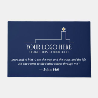 Blue Church Logo Website & Custom Bible Quote Doormat