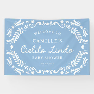 Blue Cielito Lindo Baby Shower Welcome Banner