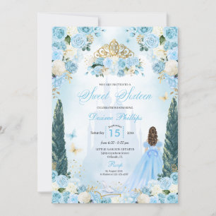 Blue Cinderella Fairytale Princess Sweet Sixteen Invitation
