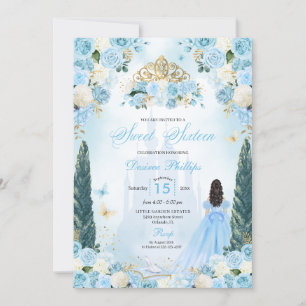 Blue Cinderella Fairytale Princess Sweet Sixteen Invitation