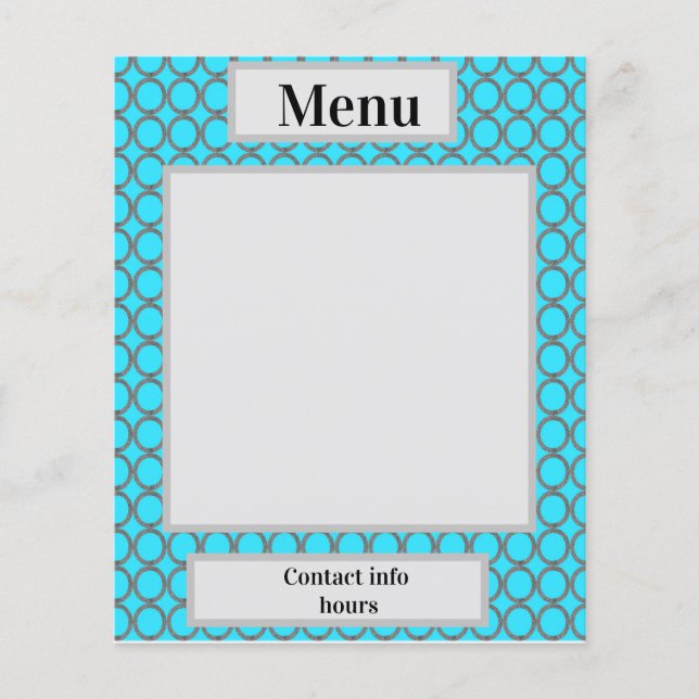 Blue circle background menu art paper (Front)