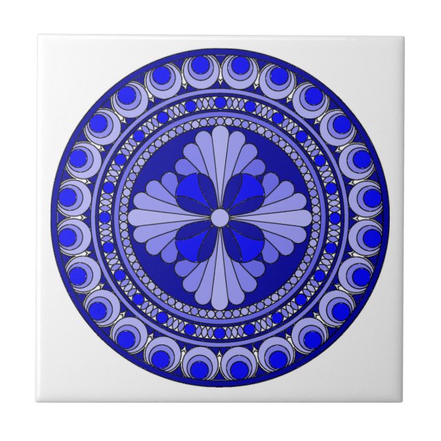 Blue circle ceramic tile (Front)