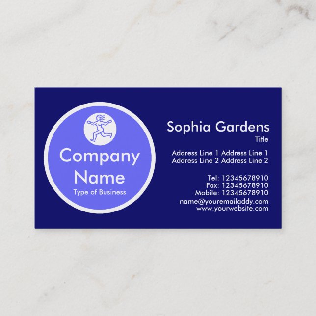 Blue Circle - Dark Blue Business Card (Front)