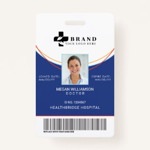 Blue Circle Design    Medical Photo ID & Logo ID Badge