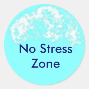blue circle, No Stress Zone Classic Round Sticker