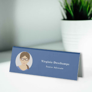 Blue Circle Photo Employee Table Tent Sign