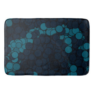 blue circles bath mat