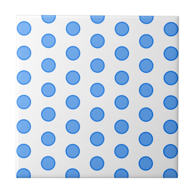 Blue Circles Ceramic Tile (Front)