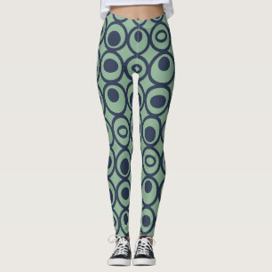 Blue Circles in Circles Leggings