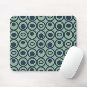 Blue Circles in Circles Mouse Pad