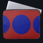 Blue Circles on Red Laptop Sleeve<br><div class="desc">This bold geometric pattern features a blue circle in the centre and two blue half circles on the edges of a red background. If you'd like to add a monogram or image to the design, click the "Customise it!" button. Digitally created image. Copyright © 2011 Claire E. Skinner. All rights...</div>