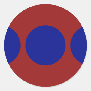 Blue Circles on Red Sticker