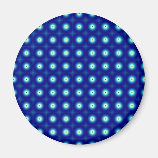 Blue Circles Round Magnet (Front)