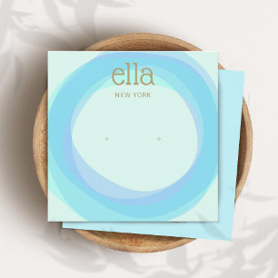 Blue Circles Stud Earring Display Card Square