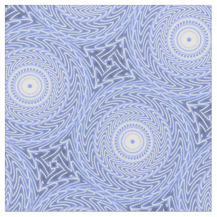 Blue circles swirl pattern fabric